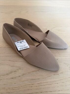 MIA Pointed Toe D'Orsay Flats in Nude/Taupe